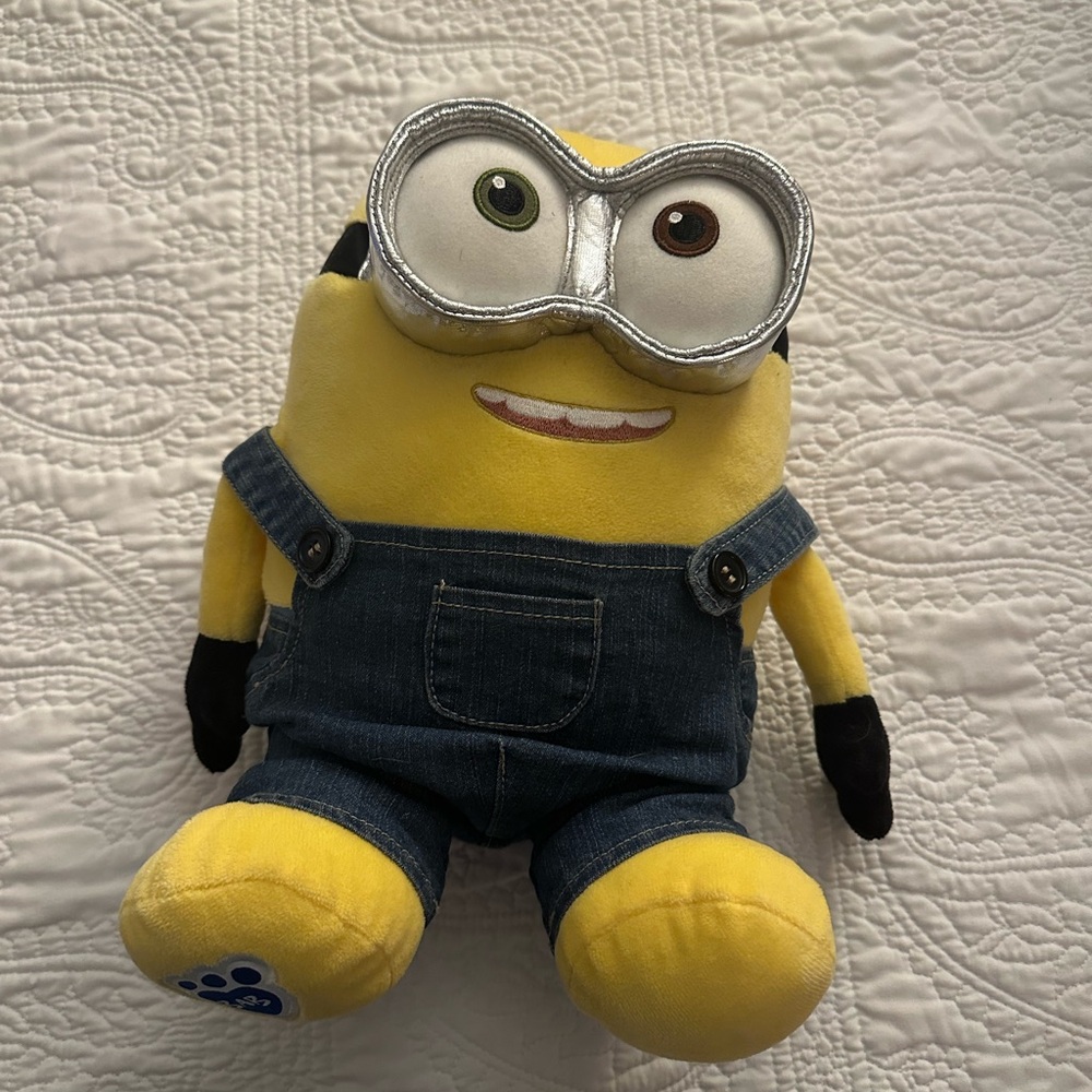 Minion Plush Toy with Denim Overalls